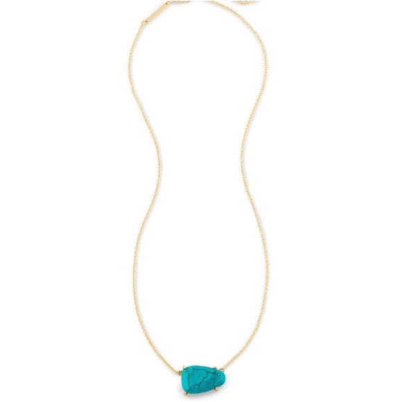 Kendra Scott Isla Gold Necklace In Turquoise - Picture 2 of 7